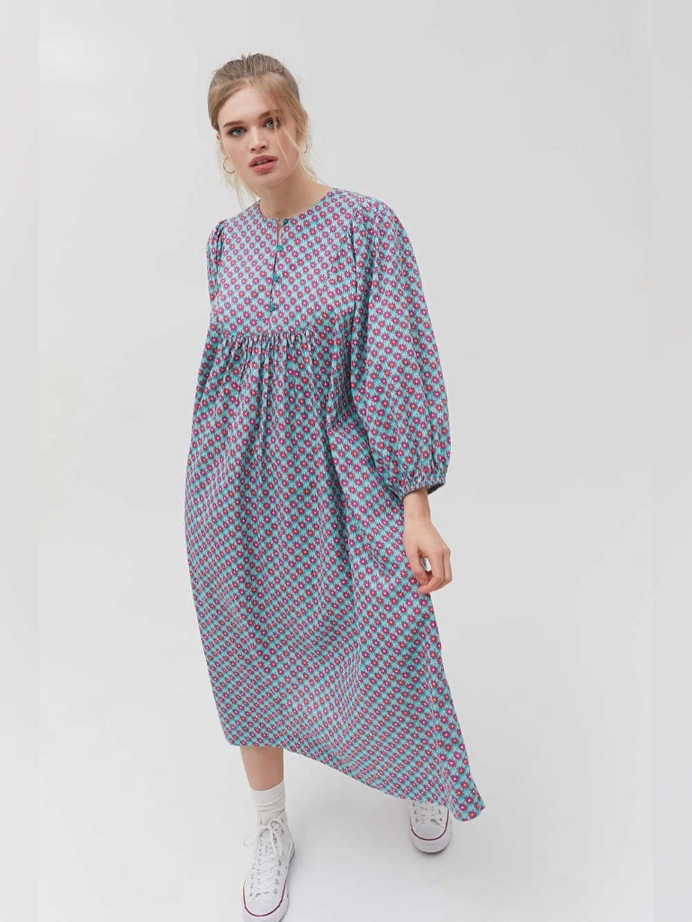 Kimchi Blue Rory Printed Midi Dress Size Medium